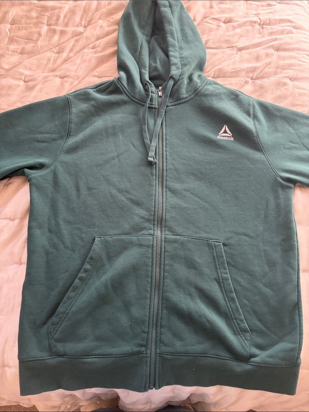 Reebok Teal Full-Zip Hoodie with Hood